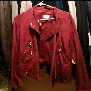 Club Monaco - burgandy elsa moto jacket